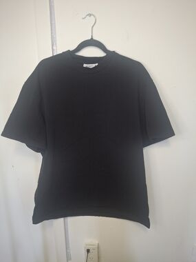 Weekday Black Relaxed Crew Neck T-Shirt